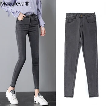 

Mozuleva 2019 Plus Size Jeans Women Black pants High Waist Denim Women Pants High Elastic Skinny Pencil Stretch Denim Jeans