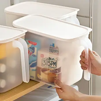 

Refrigerator Simple Cupboard Organizer Transparent Moisture-proof Storage Box For Snacks Spices And Puree Tubes