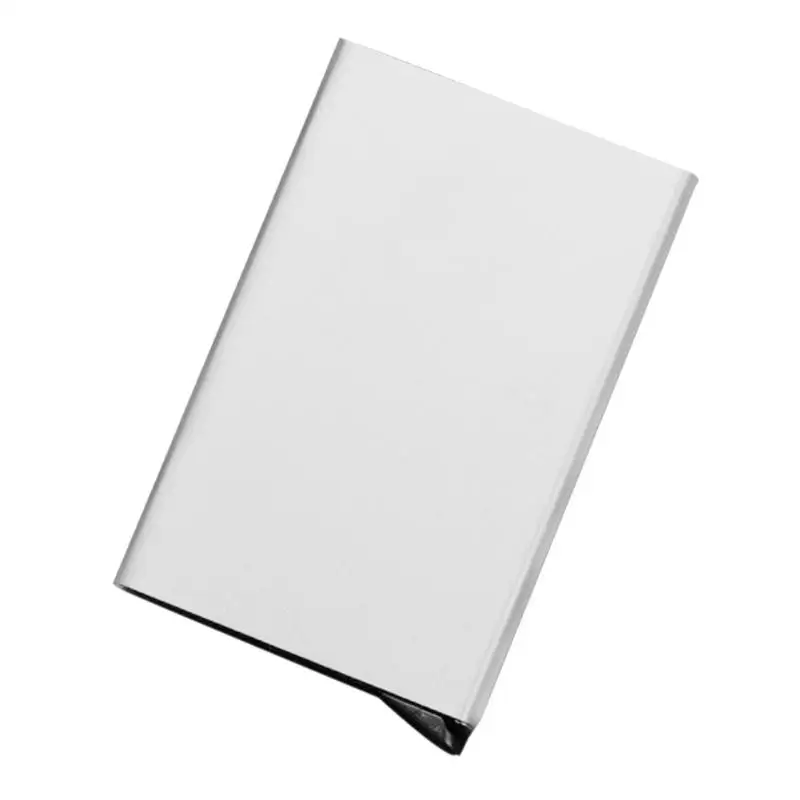 Aluminum RFID Card Holder Automatic Men Women Hot Sale Durable Bank Business Card Case Protector Covers Supplies - Цвет: Grey