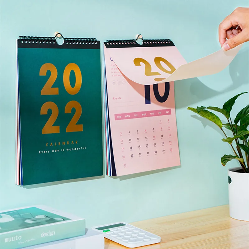 2022 Wall Calendar Cute Simple Homes Ins Styles Wall-mounted Planner Note Clocking Home Hanging | Канцтовары для офиса и дома