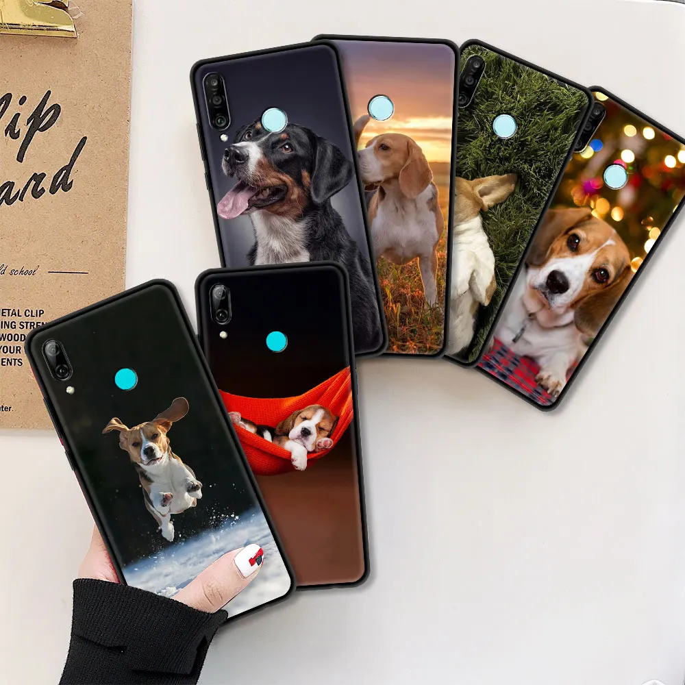 Mobile Protective Case For Huawei P30Lite P Smart Z P40 P20Pro Y6 Honor 9S 20 Black Phone Soft Cover Beagle Dog Animal | Мобильные