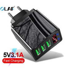 OLAF быстрое устройство для зарядки для iPhone зарядное устройство для мобильного телефона для samsung A40 3 с usb-портом, светодиодная подсветка супер адаптер зарядное устройство