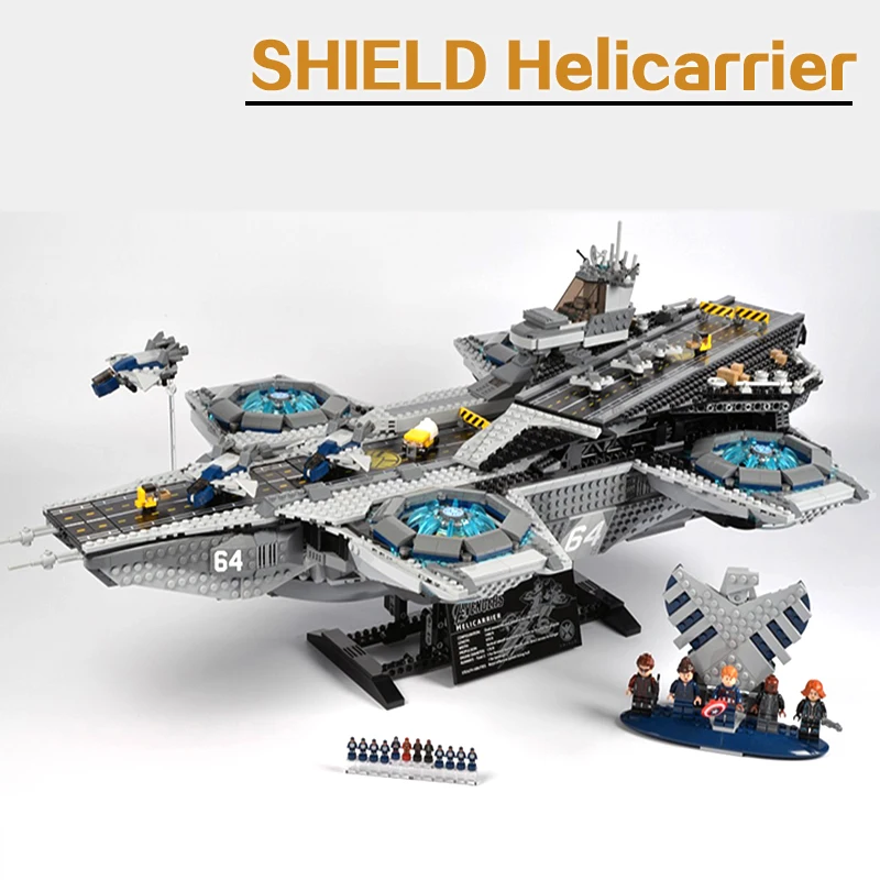 07043 Супер Герои серии щит Helicarrier Мстители Строительные блоки кирпичи игрушки 3057 шт совместимые 76042