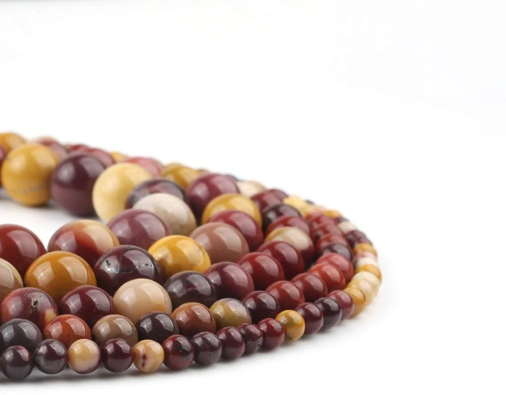 mookaite_Love Beads 天然石圆珠珠宝制作 38.10 厘米 4-6-8-10-12-14mm 半宝石珠 灰_5