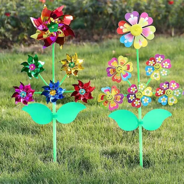 6 Wheel Cartoon Windmill Toys Whirligig Wind Spinner Pinwheel Yard Garden Decoration DIY Handmade Craft 1
