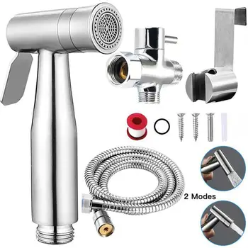 

Stainless Steel Hand Held Bidet Toilet Sprayer Kit Spray Nozzle Diaper Washer Bathroom Accessories