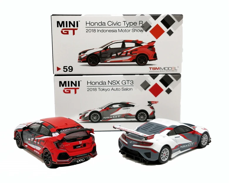 1: 64 MINI GT Honda Civic type R(FK8) RHD Indoesia Мотор Шоу NSX GT3 LHD Токийский авто салон литой модельный автомобиль
