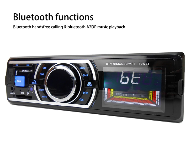 PHYEE Автомагнитола 1 Din Bluetooth Авто Стерео MP3 плеер аудио запись USB SD Aux 12 в ISO разъем в тире головное устройство JSD-520