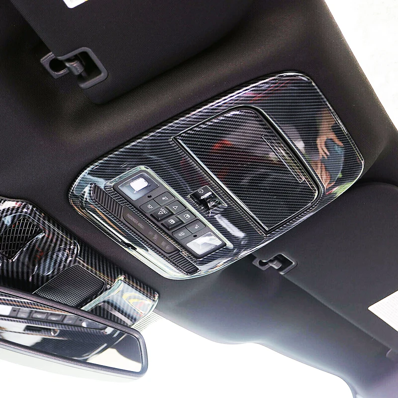 LHD!! For Ford F-150 F150 Raptor 2021 Carbon Style Front Reading Light Lamp Sunglasses Eyeglasses Case Cover Trim Car Styling | Автомобили