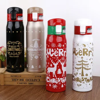 

500ML Christmas thermos Stainless Steel Double Wall Insulated Thermos Cup Vacuum Flask Coffee Mug Travel Drink Bottle