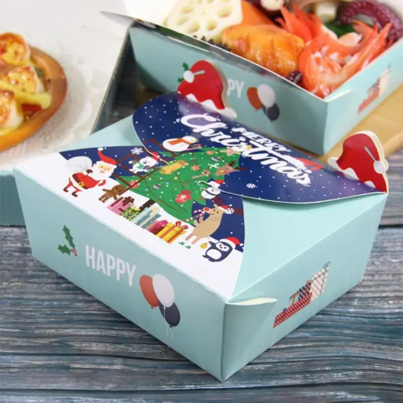 20 упаковок рождественские 47 унций Экологичные одноразовые бумажные коробки для еды