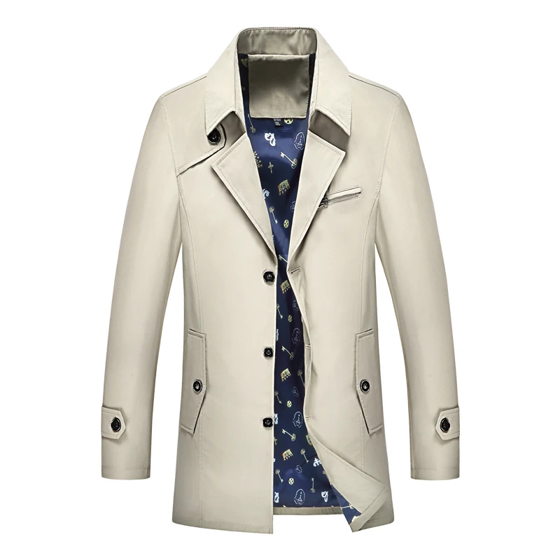 Trench Coat Mens Jacket Plus size 7XL,8XL,9XL Autumn Long Coat Mens OverCoat Slim fit Brand Clothing Windbreaker Male Business