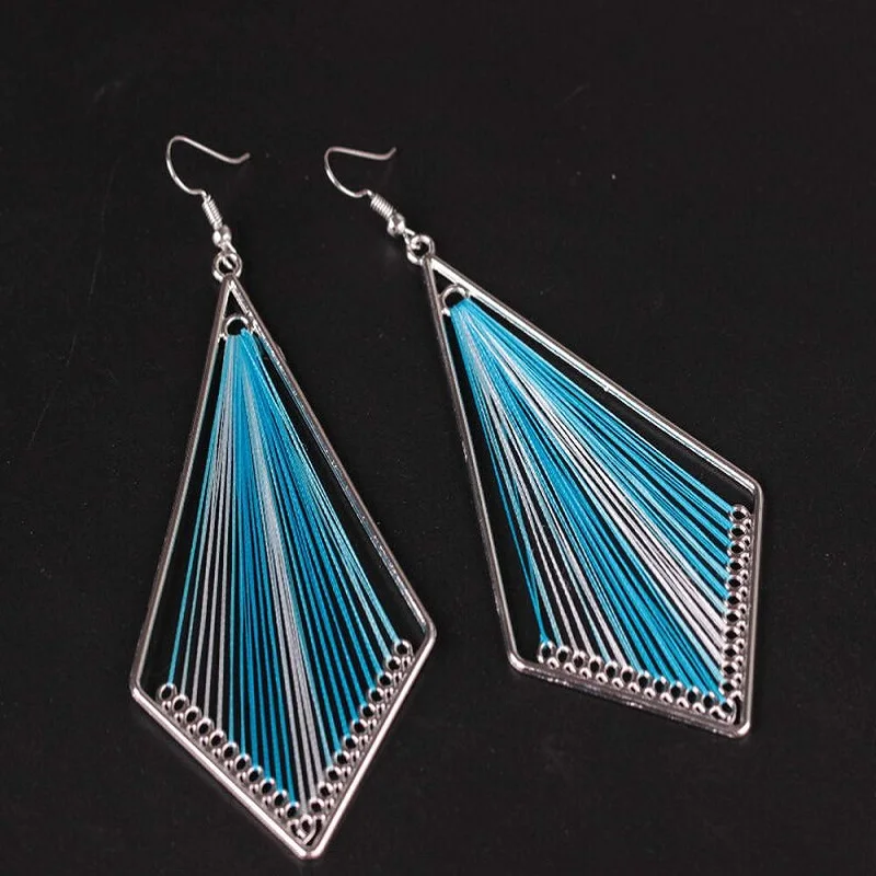 Earrings for Women Silk Cotton Thread Slimple Fashion Handmade Cotton Oval Exaggerated Teardrop Jewelry dangle earrings drop earrings long earrings dome teardrop earrings