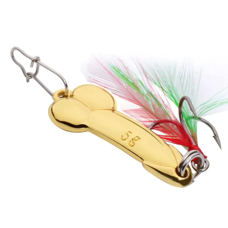 

Metal Spoon Fishing Lure Feather Hook 5g Gold Metal Fishing Bait Spinnerbait Treble Hook Hard Lures