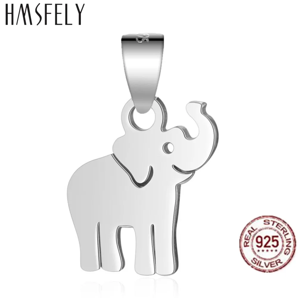 

HMSFELY 925 Sterling Silver Elephant Pendant DIY Charm Bracelet Accessories Animal Dangles For Women's Necklace Jewelry Making