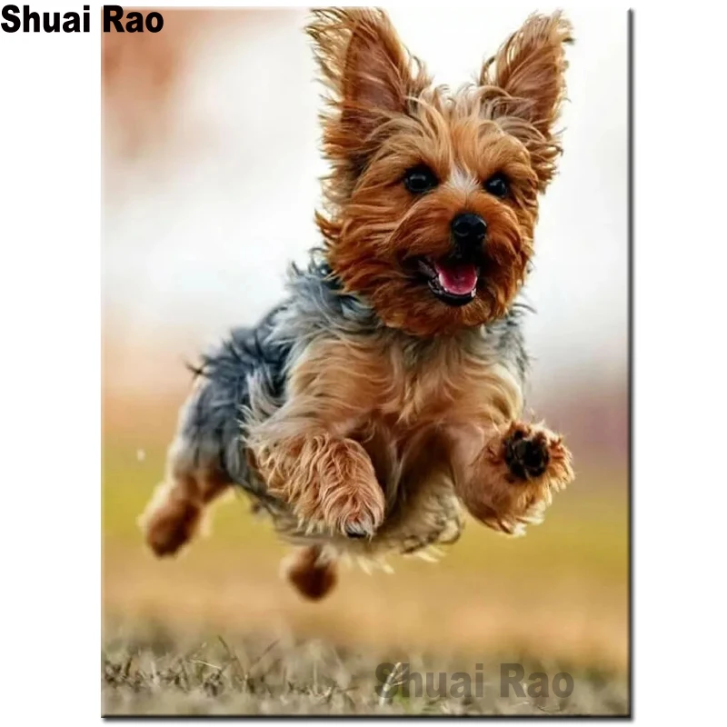 YSCOLOR Diamond Painting 5D Yorkshire Terrier Cane 30x40cm - Kit Completo Con Diamanti Rotondi