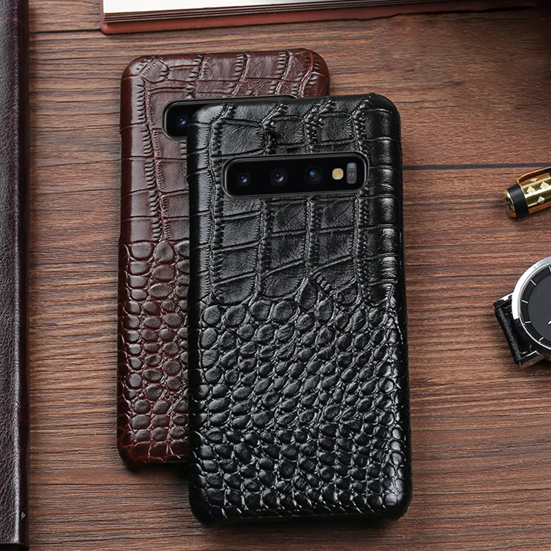 Воловья кожа чехол для телефона для samsung Galaxy S6 S7 край S8 S9 S10 плюс Чехол Note 8, 9, 10, для A30 A20 A50 A70 A5 A7 A8 задняя крышка