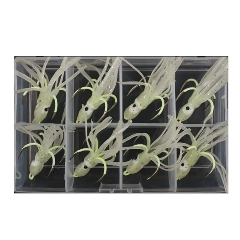 

High Carbon Steel 8Pcs/Box Delicate Corrosion Resistant Octopus Bait Anti-Scratch Octopus Lure Easily Throw for Angling