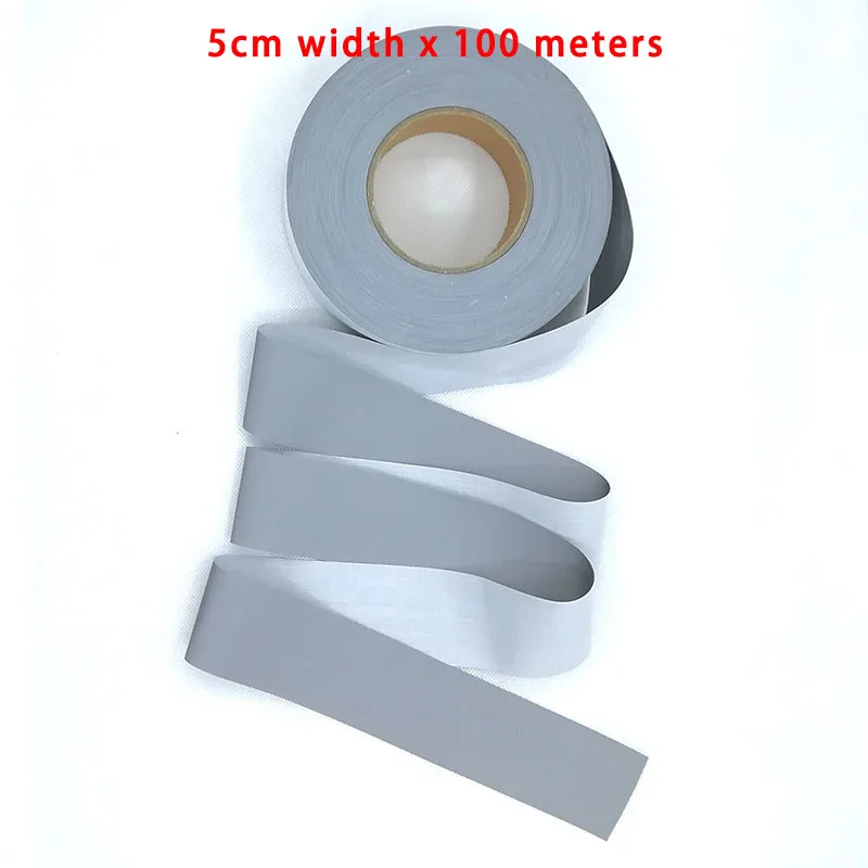 

DIY 5CM x 100 Meter High visibility grade Sew On reflective tape reflective fabric sewn on clothing bags