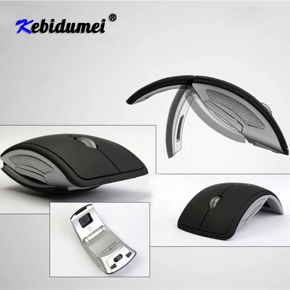 New 2.4G Wireless Mouse Foldable Computer Mouse Mini Travel Notebook Mute Mouse USB Receiver for Laptop PC