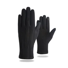 Женские перчатки, модные, Осень-зима, с кроличьим мехом, с сенсорным экраном, милые, теплые, полные митенки для пальцев, женские кашемировые перчатки, Новинка