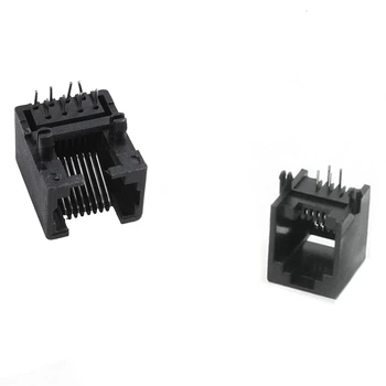 

40 Pcs Computer Network Modular Pcb Jack Black, 20 Pcs Rj11 6P4C & 20 Pcs Rj45 8P8C