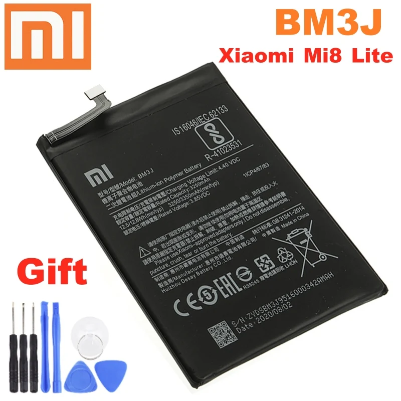 BM3J 3350 мАч XiaoMi Оригинальный аккумулятор для телефона Xiao mi 8 Lite MI8 высокоемкий полимерный запасной с