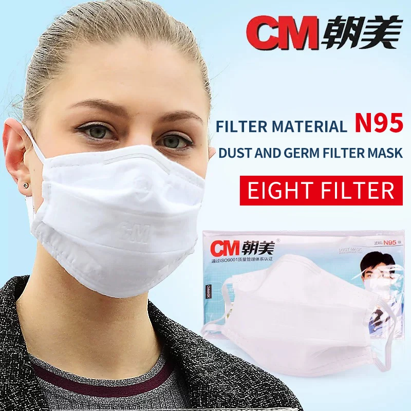 

50PCS 8 Layers Bacteria Proof Anti Infection Particulate Breathable Face Masks 95% Filtration Features as FFP2 N95