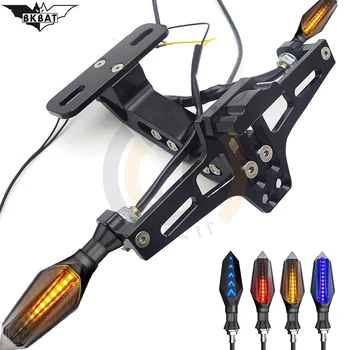 

Motorcycle license plate frame with turn signal and relay plate holder FOR Yamaha r3 exhaust Suzuki dl 650 v strom KTM adventure