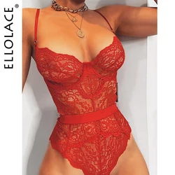 Ellolace Body de encaje Sexy para mujer, peto con espalda descubierta, monos Bodycon, Body para mujer, mono sin espalda