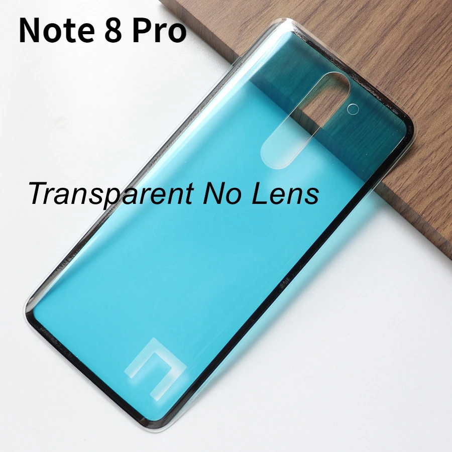 transparent mobile frame Back Glass Cover For Xiaomi Redmi Note 8 Pro Battery Back Cover Replacement Note8 Rear Housing Door Clear Case Repair Parts mobile phone housings Housings & Frames