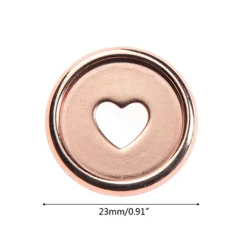 

20pcs 23mm Heart Binder Rings Mushroom Hole Loose Leaf Notebook Notepad Binding