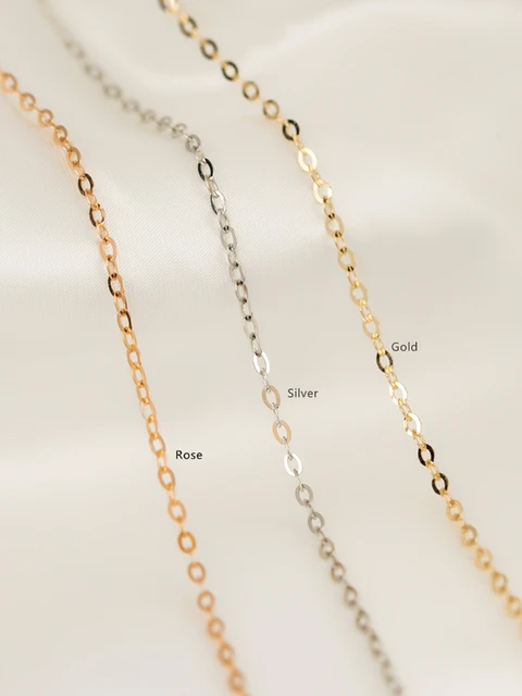 14k Pure Gold Necklace Simple Superfine 