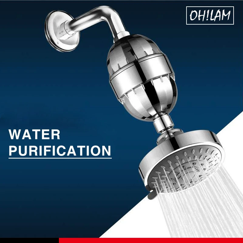 

Bathroom Shower Head Rainfall Set Bathing Water Filter Purifier Water Treatment Health Softener Chlorine Removal With Shower Arm