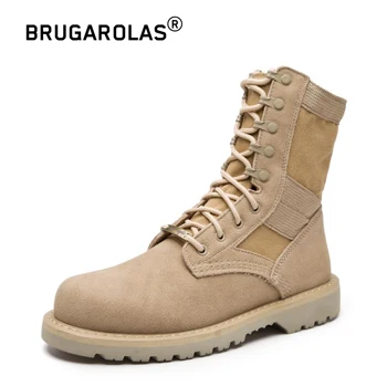 

Waterproof desert Martin boots women's nubuck leather mid-calf top British short boots 2020 New Autumn Casual shoes size 35-44