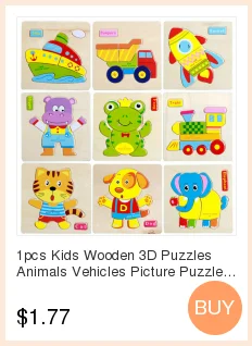1 шт., детские деревянные 3D пазлы, животные, транспортные средства, картина, головоломка, детские развивающие игрушки, для раннего развития детей