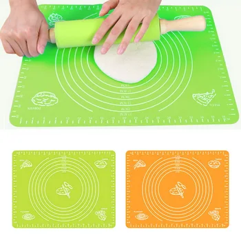 

Silicone Pastry Mat Rolling Pins Set Non-Slip Non-Stick Dough Roller for Baking New