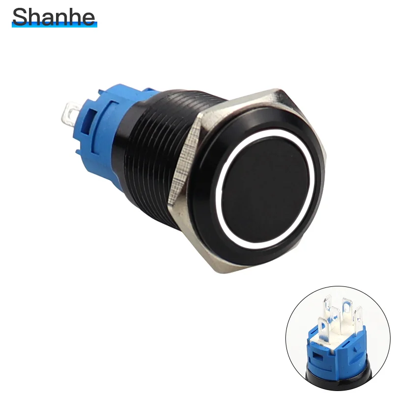 СВЕТОДИОДНЫЙ Автомобильный Алюминий металлический кнопочный переключатель кнопочный выключатель с самовозвратом с пружинным возвратом - Цвет: Белый