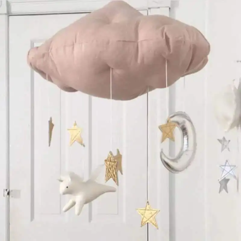Home Decoration Nordic Children Tent Decoration Cloud Felt Rainbow Pendant Kids Room Decoration Smiles Photography Props