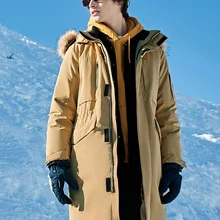 SEMIR пуховик для мужчин зимняя новая Длинная утепленная куртка с меховым воротником и капюшоном трендовая теплая куртка coldbreak пуховое пальто для мужчин