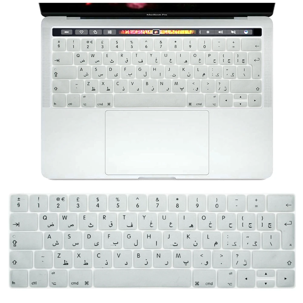 Арабский ЕС чехол для клавиатуры защитная пленка для Macbook Pro 13,3 A1706 A1989 и 15,4 дюймов A1707 A1990 с сенсорной панелью