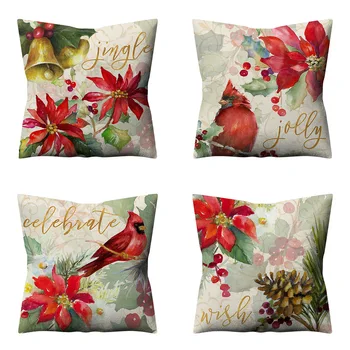 

2020 New Style Christmas Pillow Covers Amazon Winter Holiday Home Decoration Pillow Case zu he zhuang 06