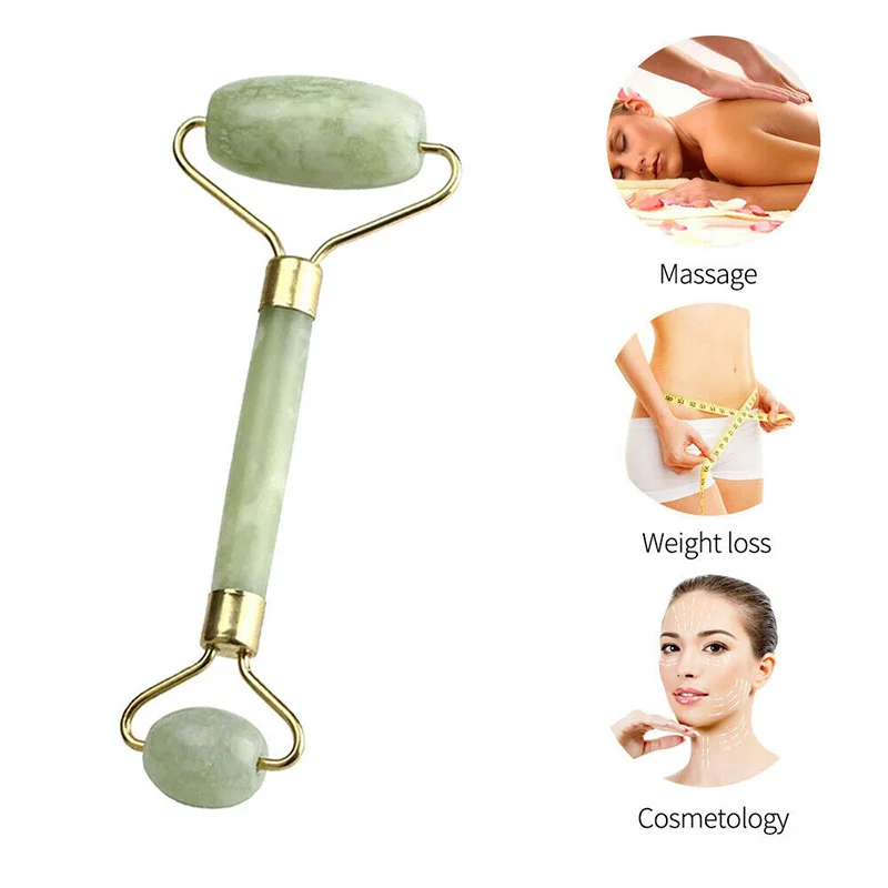 

1pcs Facial Massage Roller Double Heads Jade Stone Face Lift Body Skin Eye Face Neck Thin Relaxation Slimming Skin Board