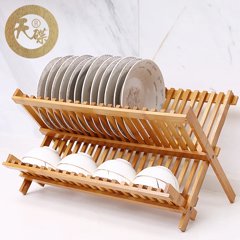 

Folding Tableware Draining Shelf Kitchen Water Draining Bowl And Dish die zi jia Cupboard Kitchen Storage Floor-Stand Desktop Ba