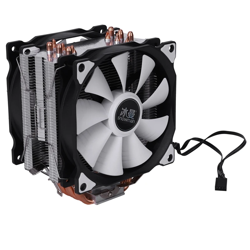 Günstig SCHNEEMANN 4PIN CPU kühler 6 heatpipe Doppel fans kühlung 12cm fan LGA775 1151 115x1366 unterstützung Intel AMD
