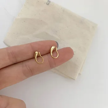 

Non-mainstream Design Clip-on Earrings Metal Teardrop-Shaped Ear Simple Ear Clip Piercel