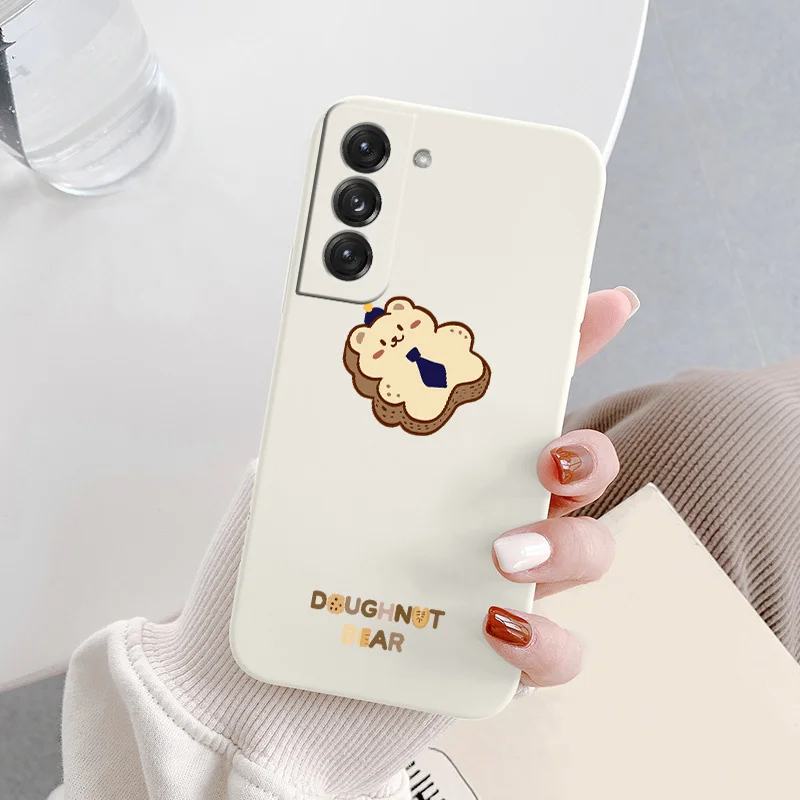 Bear Donut Phone Case For Samsung Galaxy S21 S20 FE S10 Note 20 10 Ultra Plus A72 A52 A42 A32 A71 A51 A41 A31 A21S 4G 5G Cover