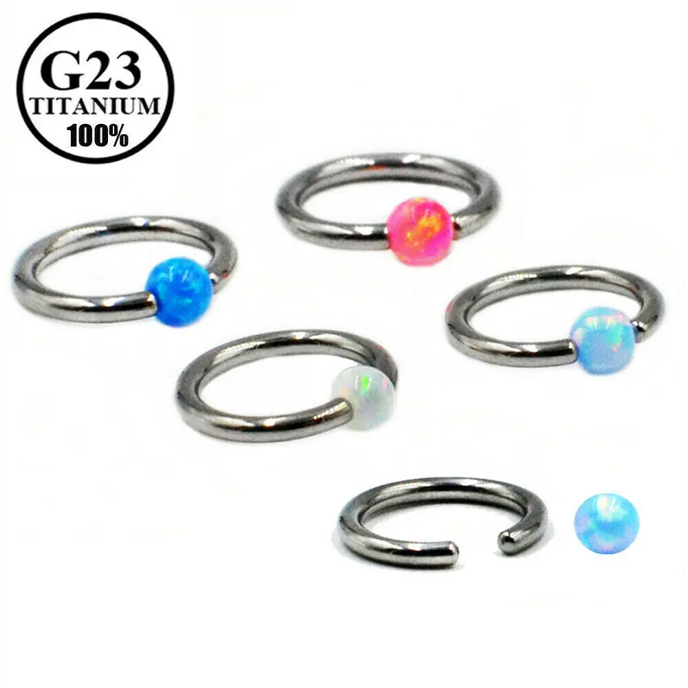 

CHUANCI 1 PC Titanium Opal Captive Ring Nose Ring Cartilage Tragus Helix Earring Lip Piercing