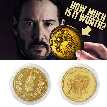 

Movie John Wick Gold Coin Badge Replica Cosplay Props Accessories