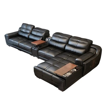 

Black color new design furniture living roomsofa animal genuine leather sofa